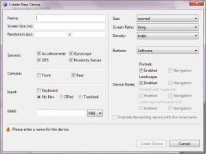 AVD Manager - New Device AVD Manager - New Device