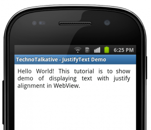 Android justify text